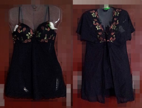 Conjunto Curto Voal com Bordado de Flores